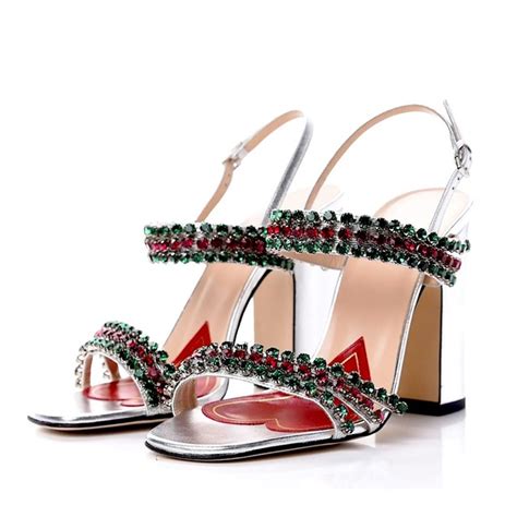 gucci crystal embellished platform sandals|Gucci bertie crystal strappy sandals.